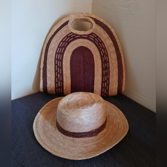 Stylish Straw Hat and Tote Set ( Bag C )